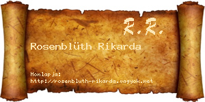 Rosenblüth Rikarda névjegykártya